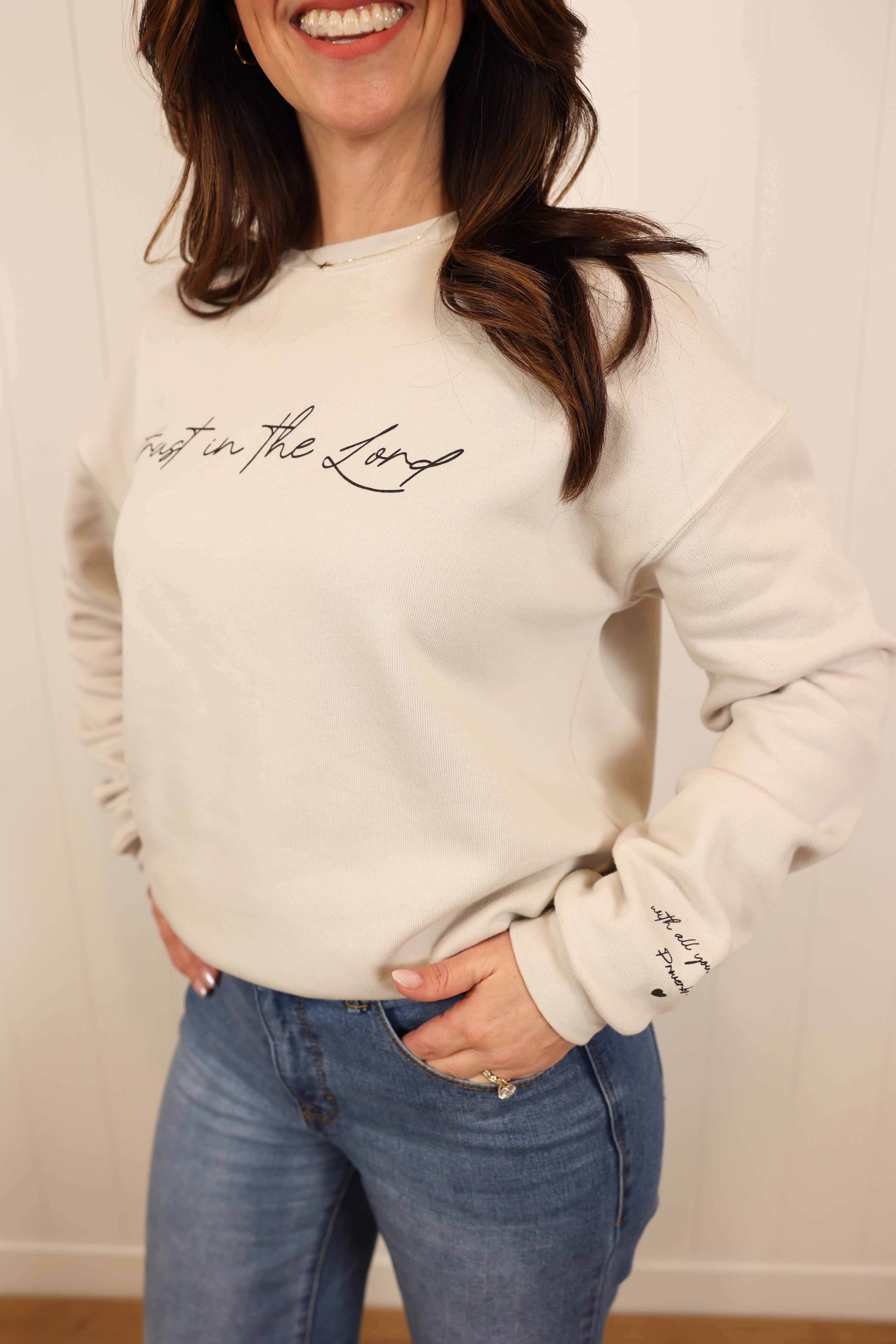 Trust in the Lord Crewneck Sweatshirt >> Heather Dust