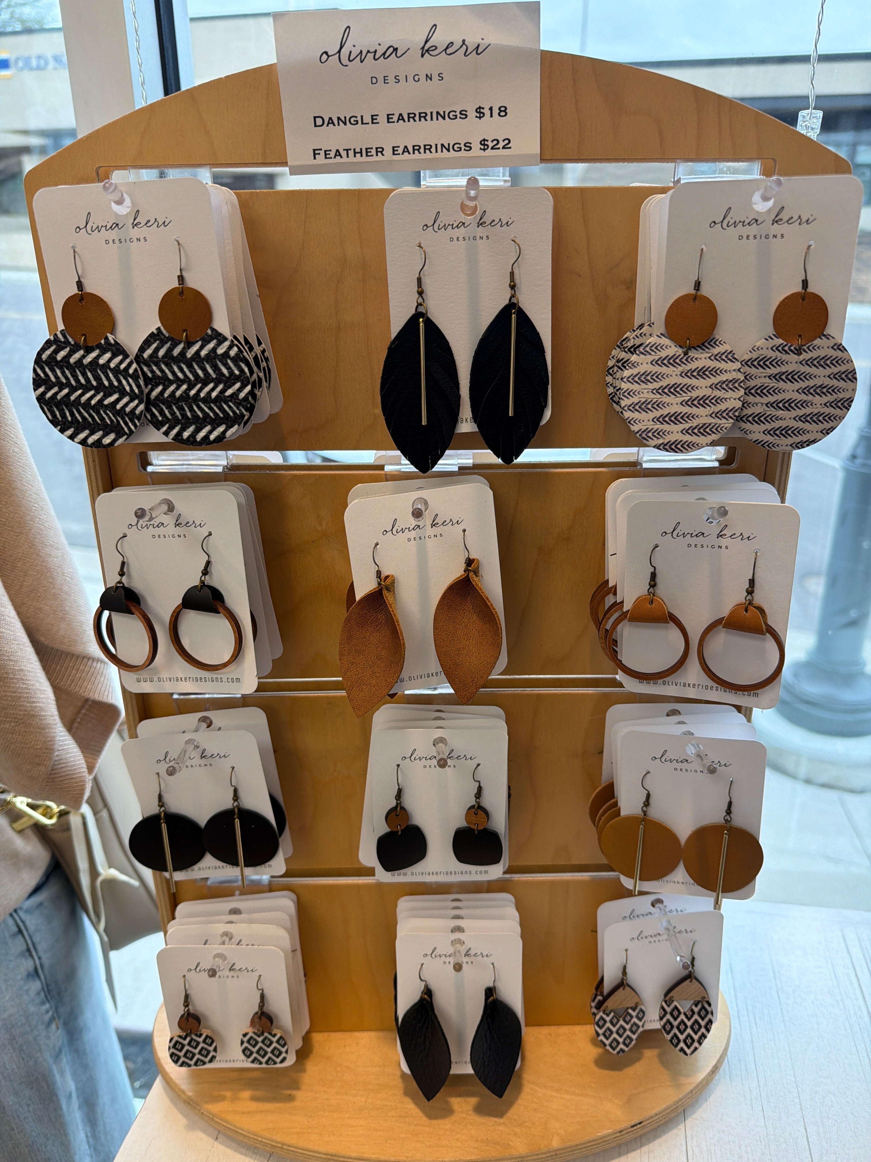 OKD leather earrings 2 for $30
