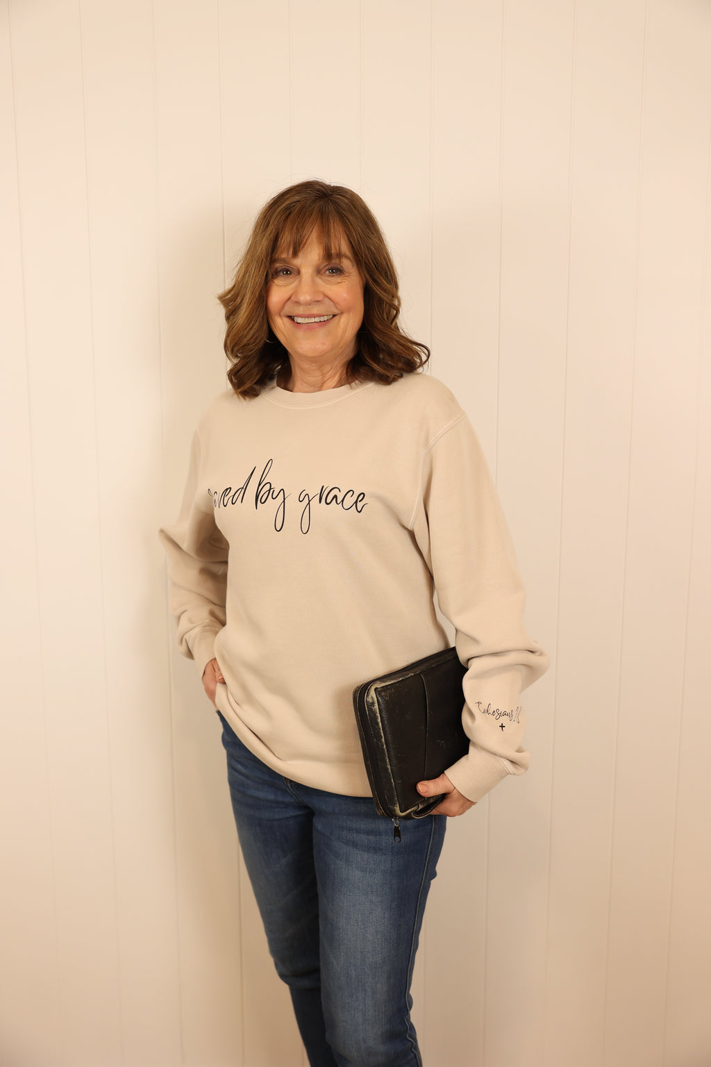 Saved by Grace Crewneck Sweatshirt >> Ivory